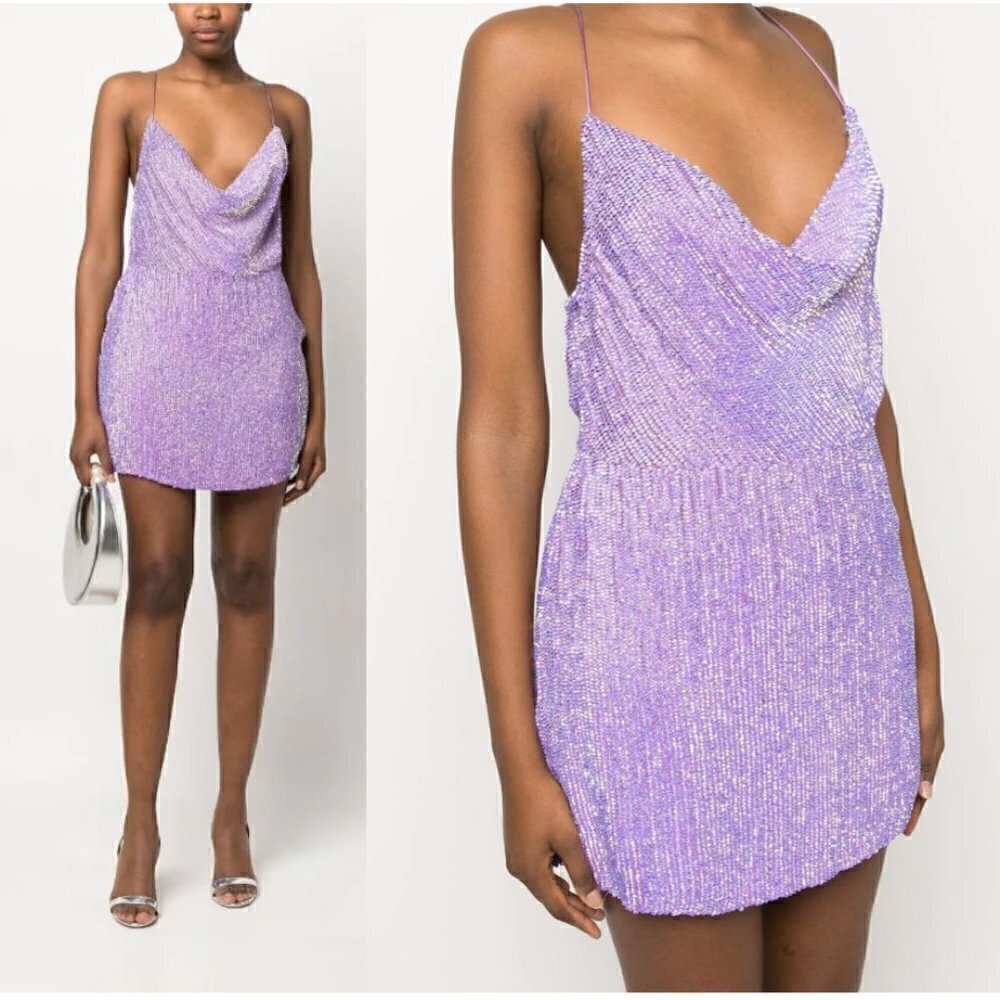 RETROFETE Jill Sequin Minidress in Iridescent Size Large NWT